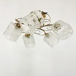 Люстра в золотому корпусі на 5 квадратних плафонів | Line F | Арт. 6671/5 B GD