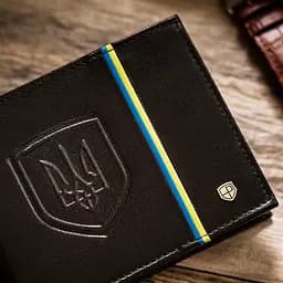 Портмоне чоловіче шкіряне Peterson 304UP чорне з гербом у коробці - мініатюра 4