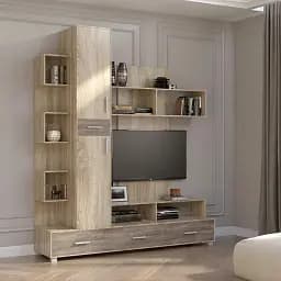 Стінка для вітальні Еверест Бриз сонома/трюфель (EVR-2249)