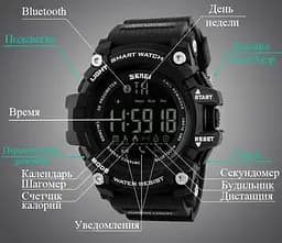 Спортивний годинник з Bluetooth Skmei 1227 (black) - мініатюра 6