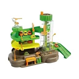 Паркинг 32-3 трехуровневый с механическим подъемником, 4 минимашинки, вертолет и аксессуары.