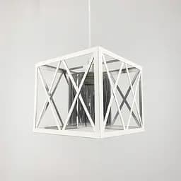 Підвісний світильник у геометричному білому каркасі Line.F Колір плафона Графітовий