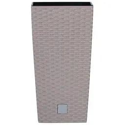 Горщик з кашпо для рослин Prosperplast Rato square - бежевий, 8/16,3 л