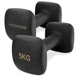 Гантелі вінілові Cornix Square 2 x 5 кг XR-0410 Black