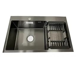 Мийка кухонна Kraft Handmade HS7848 AL ліва + кошик 780х480х230х3 мм Чорний 30412