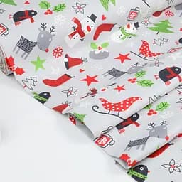 Дитяча постільна білизна в ліжечко CHRISTMAS CS4, сірий (XmasGrey_Paws_140) - мініатюра 6