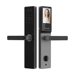 Замок биометрический автономный Trinix TTRL-8808WFV Black L/R с WiFi, распознаванием лиц, считывателем отпечатков пальцев и карт Mifare (65-00090)