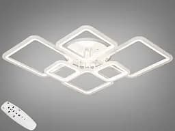 Люстра стельова LED Diasha A8160/6WH, 150W, 3200K-6000K, білий метал, акрил, сучасний стиль, з пультом, диммером