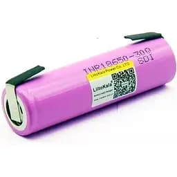 Аккумулятор с контактами для пайки LiitoKala 30Q-N 18650 3000 mAh Розовый