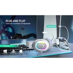 Навушники Fifine RGB білі (H6W) - мініатюра 7