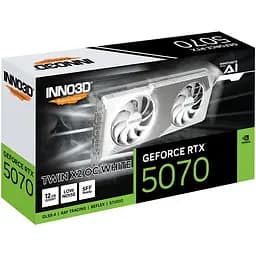 Відеокарта Inno3D GeForce RTX5070 TWIN X2 OC WHITE 12GB GDDR7 192bit PCI Express 5.0 (N50702-12D7X-195064W) - мініатюра 3
