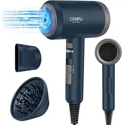 Профессиональный фен для волос Confu KF-3127 с ионизацией, диффузором, 1800 Вт, темно-синий