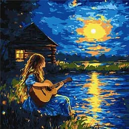 Набор для росписи по номерам Звуки в темноте, Ideyka, 40x40 см, КНО8636