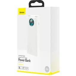 Зарядний пристрій Baseus Amblight Digital Display Quick Charge 65W 30000mAh (Білий) - мініатюра 4