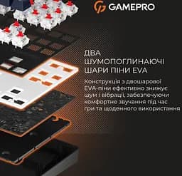 Клавиатура игровая механическая GamePro MK-110-B USB Hot-Swap Outemu Red Switch Black-White - мініатюра 11