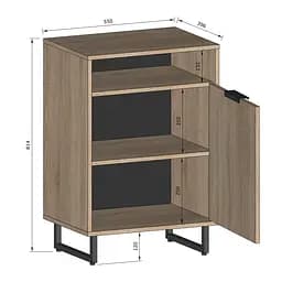 Тумба Moreli Forte F-0003 у стилі Loft 550х814х400 мм Дуб Кверкус - мініатюра 2