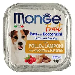 Вологий корм Monge Dog Fruit з куркою та малиною, 100 г (70013215) - мініатюра 2