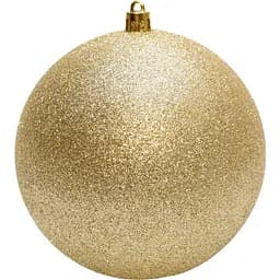 Ялинкова куля Linhai D12 см шампань гліттер пластик (891404)
