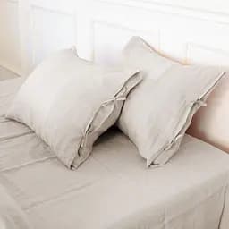 Простыня на резинке MirSon Linen Jasmine Лен 60х120 см бежево-серая (2200008269487)