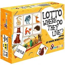 Развивающая настольная игра Lotto Where do they live? УМНЯШКА 2132-UM английский язык