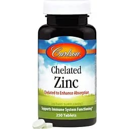 Цинк хелатний Carlson Labs Chelated Zinc 30 мг 250 таблеток