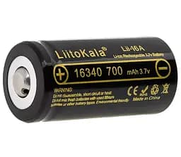 Акумулятор LiitoKala Lii-16A 16340 700mah (Чорний) - мініатюра 5