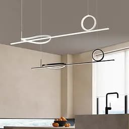 Видовжена підвісна люстра у білому каркасі 120 см | Line F | Арт. SG30-1200L WT