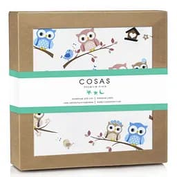 Пелюшка багаторазова Cosas непромокаюча Beige Owls 70х120 см, бежева
