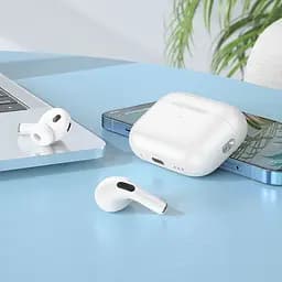 Бездротові навушники Hoco EW49 TWS Bluetooth 5.3 з мікрофоном, бездротовою зарядкою, вакуумні, білі - мініатюра 9