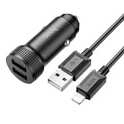 Адаптер автомобильный Hoco Lightning Cable Level dual port Car charger Z49 | 2USB, 12W, 2.4A |