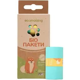 Биоразлагаемые пакеты Ecomaizing для уборки за животными в ассортименте 60 шт.