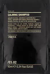 Заспокійливий шампунь для чутливої шкіри голови Previa E5.02 Calming Shampoo 10 мл