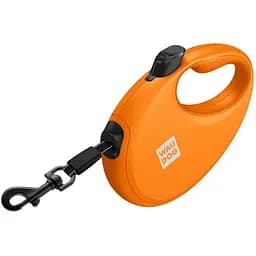 Повідець-рулетка для собак Waudog R-leash з контейнером для пакетів, світловідбивна стрічка, L, до 40 кг, 5 м, помаранчевий - мініатюра 5