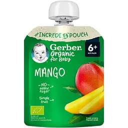 Пюре Gerber Organic з манго для дітей від 6 місяців 560 г (7 шт. х 80 г) - мініатюра 2