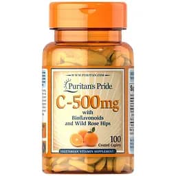 Вітаміни Puritans Pride Vitamin C 500 мг with Bioflavonoids and Rose Hips 100 капсул