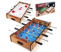 Настольный футбол и аэрохоккей Детская игра 2в1 Мини набор хоккей и футбол дерево/пластик для мальчика
