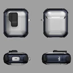 Футляр протиударний Locking Button для навушників Airpods 1/2 Blue - мініатюра 2