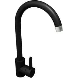 Змішувач кухонний Platinum 7990 NEST (3008 А-FN) поворотний одноважільний з нержавіючої сталі чорний матовий