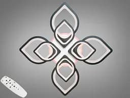 Світлодіодна люстра смарт світильник з пультом, диммером, 150W, чорний