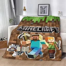 Плед плюшевий м'який 3D Cвіт Minecraft 160х200 см