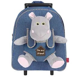 Дитячий рюкзак на колесах Perletti Toys Holly Hippo з м'якою іграшкою (P13074)
