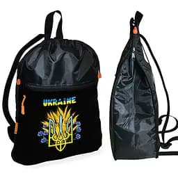Рюкзак-мешок для школы Трезубец Украина детская сумка для обуви и спортивной одежды (01453)