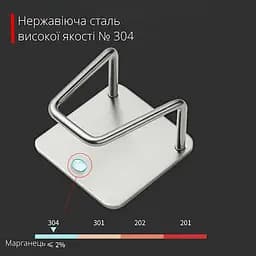 Тримач підставка для губки в раковину на кухню або рушника у ванну з нержавіючої сталі, Yu Xin Сріблястий 86584 - мініатюра 8