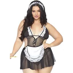 Костюм покоївки Leg Avenue Fantasy French Maid XL/XXL, сукня, трусики, пов’язка