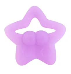 Прорезыватель силиконовый Baby Team Морские жители, фиолетовый (4008_фиолетовая_звездочка)