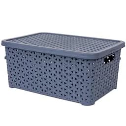 Корзина Diomedea с крышкой 29.7x19.6x13 см 6 л серо-голубая (К12-121) 