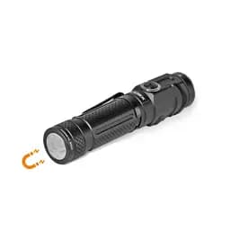 Ліхтар ручний Videx A232R, Black, 1000 Лм, 5000K, до 140 м, 8 режимів роботи, лінзи із загартованого скла, світлодіод Luminus SST20 / 2xSMD2835, акумулятор (Li-ion 18650 2200mAh), Type-C, IP66 (VLF-A232R) - мініатюра 5