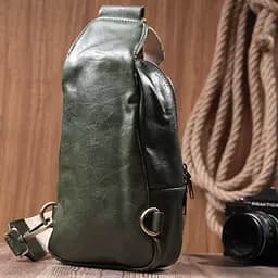 Красива сумка через плече в модному кольорі з екошкіри Vintage 22791 зелена - мініатюра 9