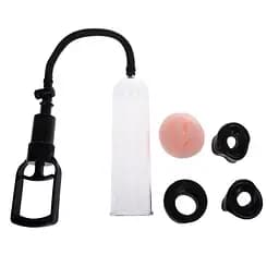 Помпа для пеніса з насадками Penis Pump 19 см прозорий