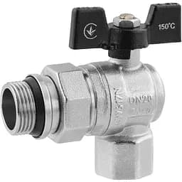 Кран-американка кульовий Kroner кутовий 3/4" ВЗ PN40 метелик, нікельований (CV033224)